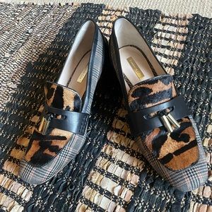Louise et Cie Leopard/Plaid Tassel Loafers